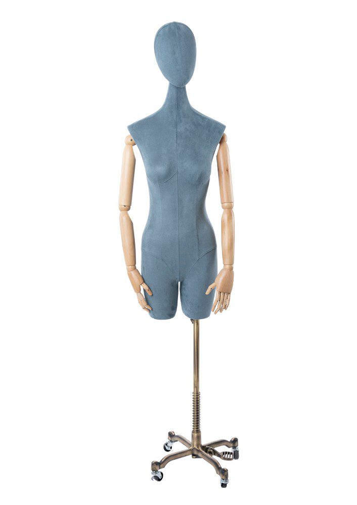 Female Half Body Dress Form Mannequin Torso with Wooden Hand